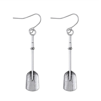 Retro Personalized Shovel Long Earrings Creative Ethnic Style Ancient Silver Alloy