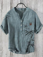 National Bamboo Printing Men's Shirt 3D Digital Printing Elegant Style