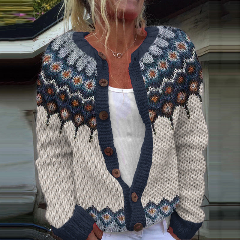 3D Digital Printing Cardigan Knitted Coat