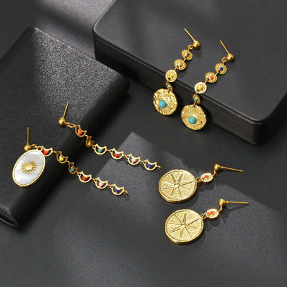 European And American Personality Affordable Luxury Fengcai Oil Ear Rings
