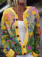 3D Digital Printing Cardigan Knitted Coat