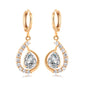 European And American Ins Style Women's Copper Micro-inlaid Drop-shaped Zircon Earrings For Women