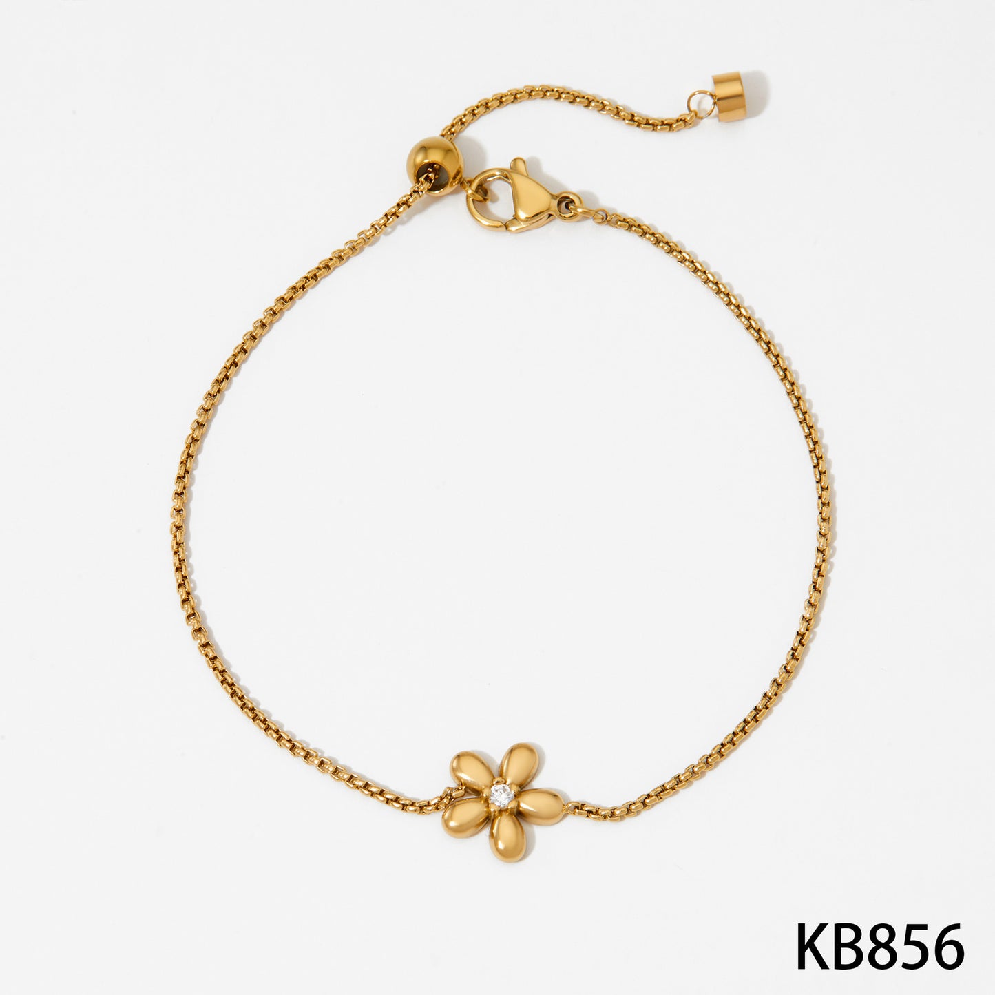 New Stainless Steel Flower Bracelet Necklace And Earring Suit Simple Fashion