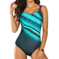 Printed Multicolor Conservative One-piece In Stock Swimsuit