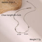 RETRO Geometric Square Zircon Necklace Stainless Steel Necklace Chain Like Flat Snake