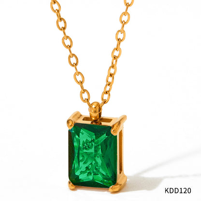 Necklace Stainless Steel Girl Zircon Female