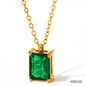 Necklace Stainless Steel Girl Zircon Female