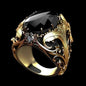 Pattern Geometric Imitation Ink Color Gem Ornament Men's Wide Face Ring