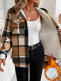 Autumn And Winter Loose Long Sleeve Casual Plaid Hooded Jacket